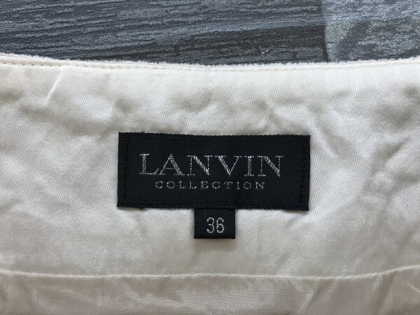 LANVAN ランバン レディース ツイード 膝丈 スカート 36 ベージュ_画像2