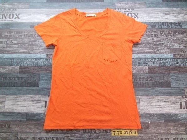 BEAMS HEART Beams Heart lady's . pocket short sleeves T-shirt F orange 