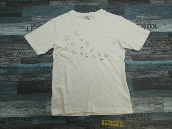 IN THIS LIFE レディース 日本製 鳥プリント 半袖Tシャツ 1 白_画像1