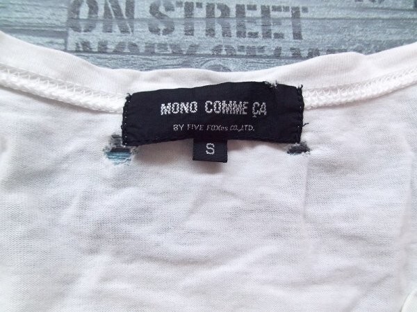 MONO COMME CA モノコムサ メンズ プリント 半袖Tシャツ S 白_画像2