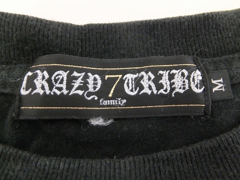 CRAZD7CRJBC メンズ 英字プリント 半袖Tシャツ M 黒白_画像2