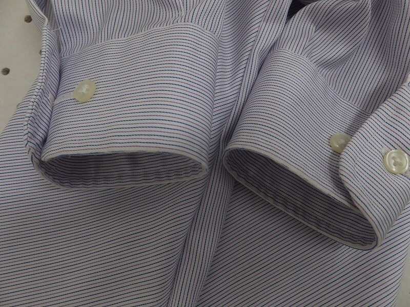 BRICK HOUSE ブリックハウス メンズ ナナメストライプ 胸ポケット付き シャツ 白×紺×紫 M-84_画像3