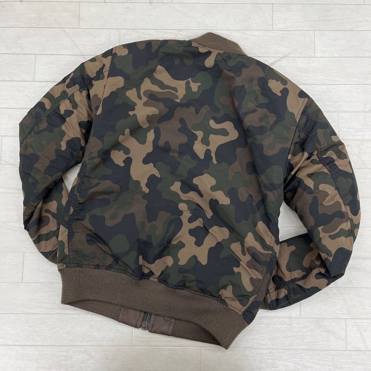 1362* AVIREX Avirex tops jacket outer blouson ma-1 reversible camouflage plain Brown lady's S