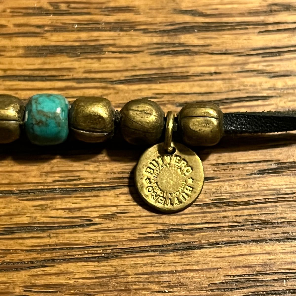 BUTTERO / 2Wrap Mix Beads Bracelet / レザー /ターコイズ メタル
