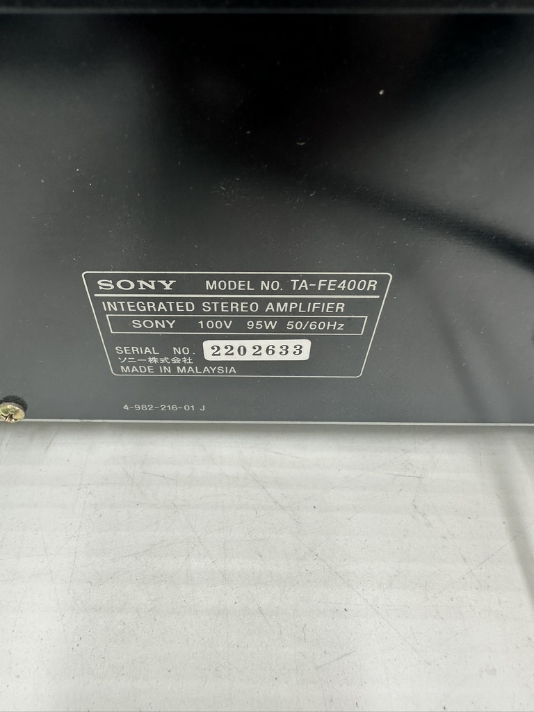 t0355 SONY ソニー プリメインアンプ TA-FE400R 通電OK アンプ_画像4