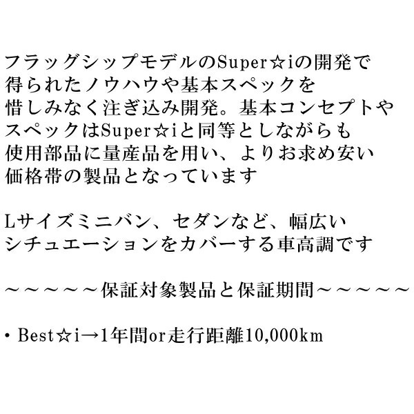 RSR Best-i 推奨レート 車高調 RN6ストリームRST 2009/6～2014/5_画像2