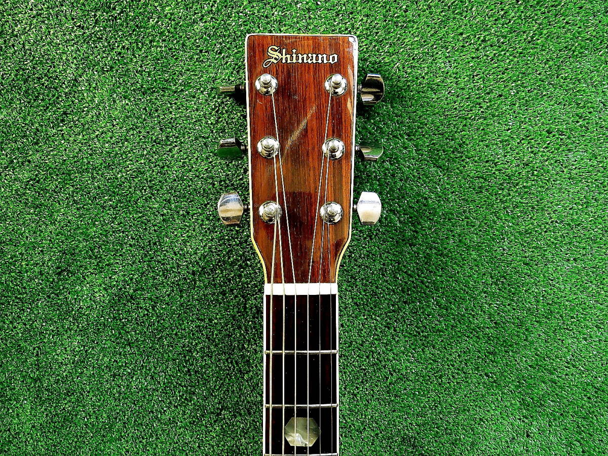 即決 SHINANO SW-20 日本製アコースティックギター 1970年代シナノ製ジャパンビンテージフォークギター アコギ用ケース付属_画像3