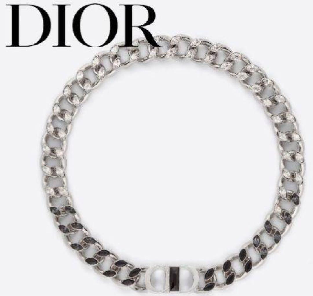 DIOR HOMME CD ICON チェーンリンクネックレス 真鍮&クリスタル_画像1