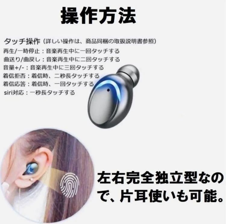 高音質最新 Bluetooth5.0ワイヤレス イヤホン自動 ペアリング IPX7防水 ブルートゥース iPhone Android Type-C充電 Hi-Fi 重低音 残留表示_画像5