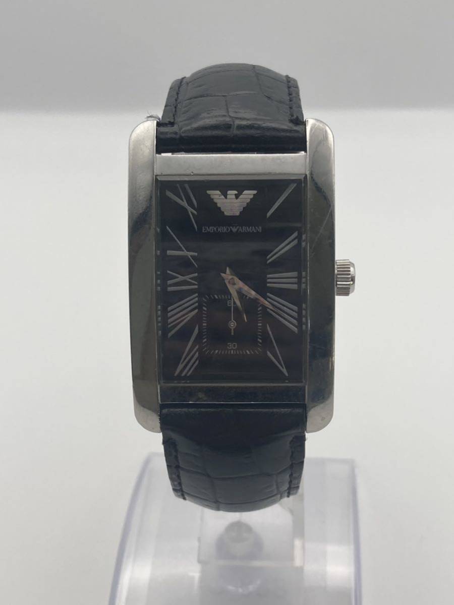 【即日発送】エンポリオ アルマーニ AR-0143 レクタンギュラー スクエア メンズ 腕時計 EMPORIO ARMANI レザー クォーツの画像6