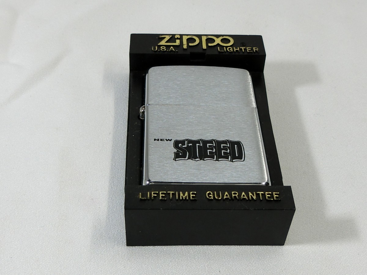 zippo ジッポライター／STEED　スティード　ホンダ　バイク　1997年製　未使用_画像1