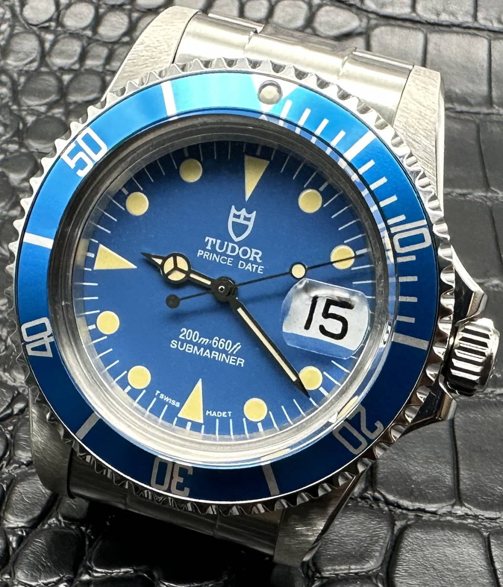 TUDOR ヴィンテージカスタム　Ref.79090 青サブマリーナ OH済 TUDOR専用ブレス+5連ジュビリーブレス付 精度Good！_画像1