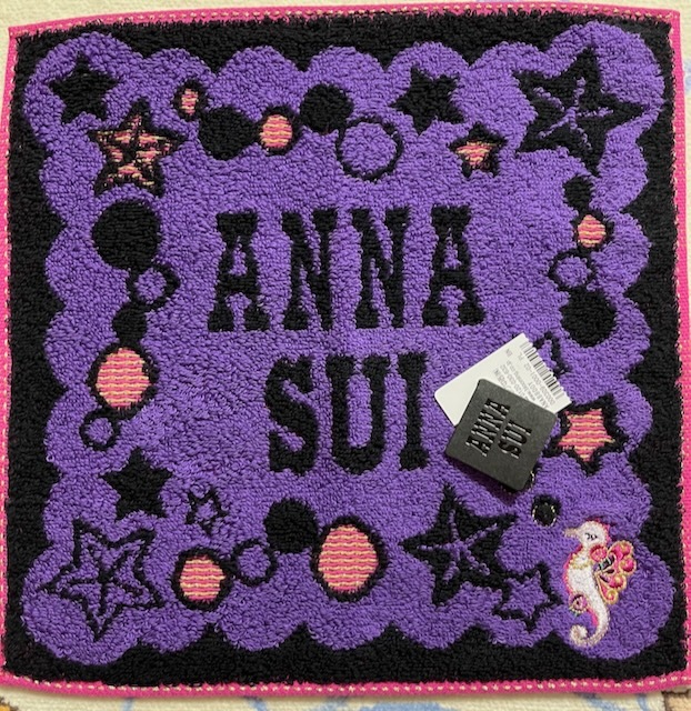 ANNA SUI アナスイ タオルハンカチ パープル _画像2