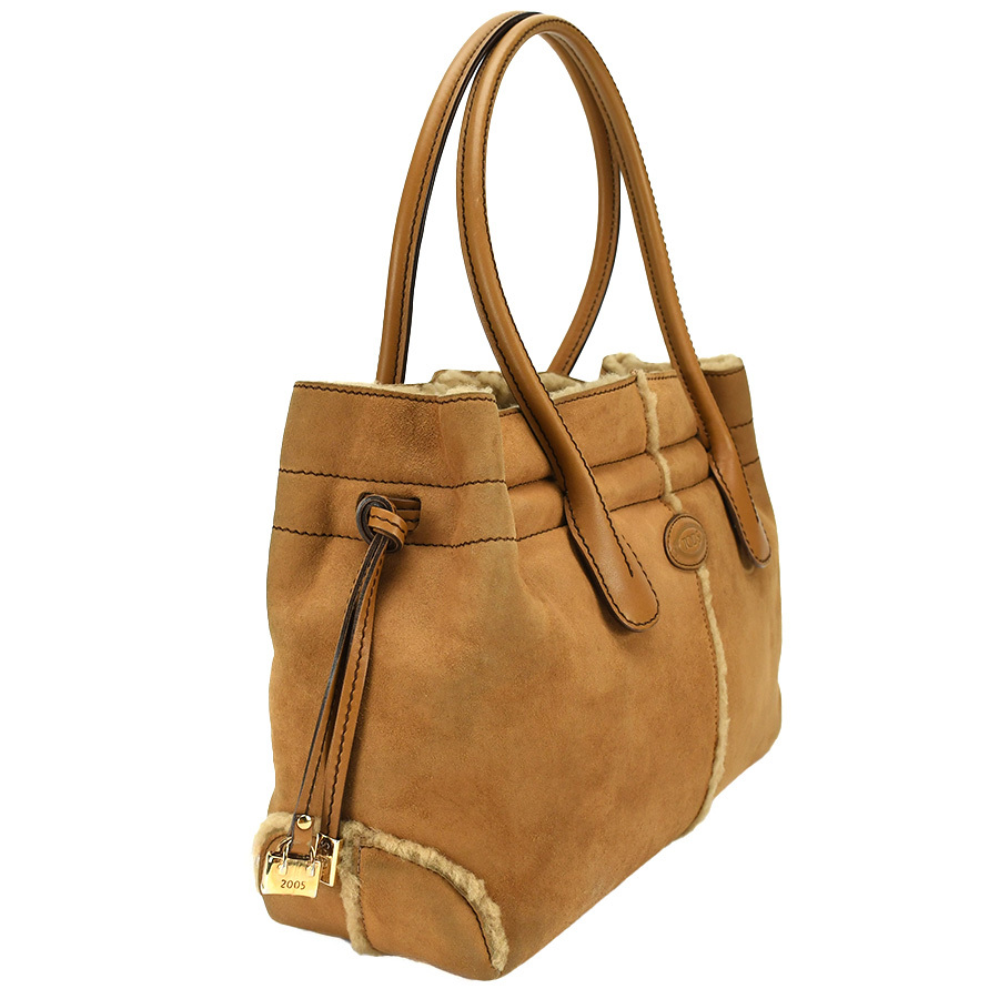  Tod's TOD\'S Restyled D bag tote bag D styling Brown tea mouton suede leather shoulder .. shoulder lady's used 