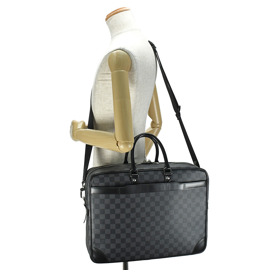 ルイヴィトン LOUIS VUITTON ポルト ドキュマン ヴォワヤージュ GM PDV ビジネスバッグ N41123 ダミエグラフィット ブリーフケース 中古_画像9