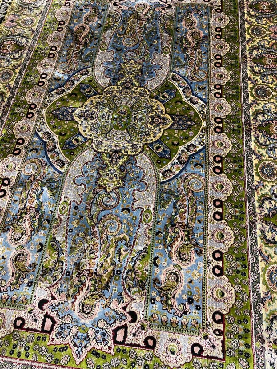 百貨店展示品　シルク100％ 最高峰225万ノット　イラン産　手織り 高級ペルシャ絨毯 101×152cm　#14_画像7