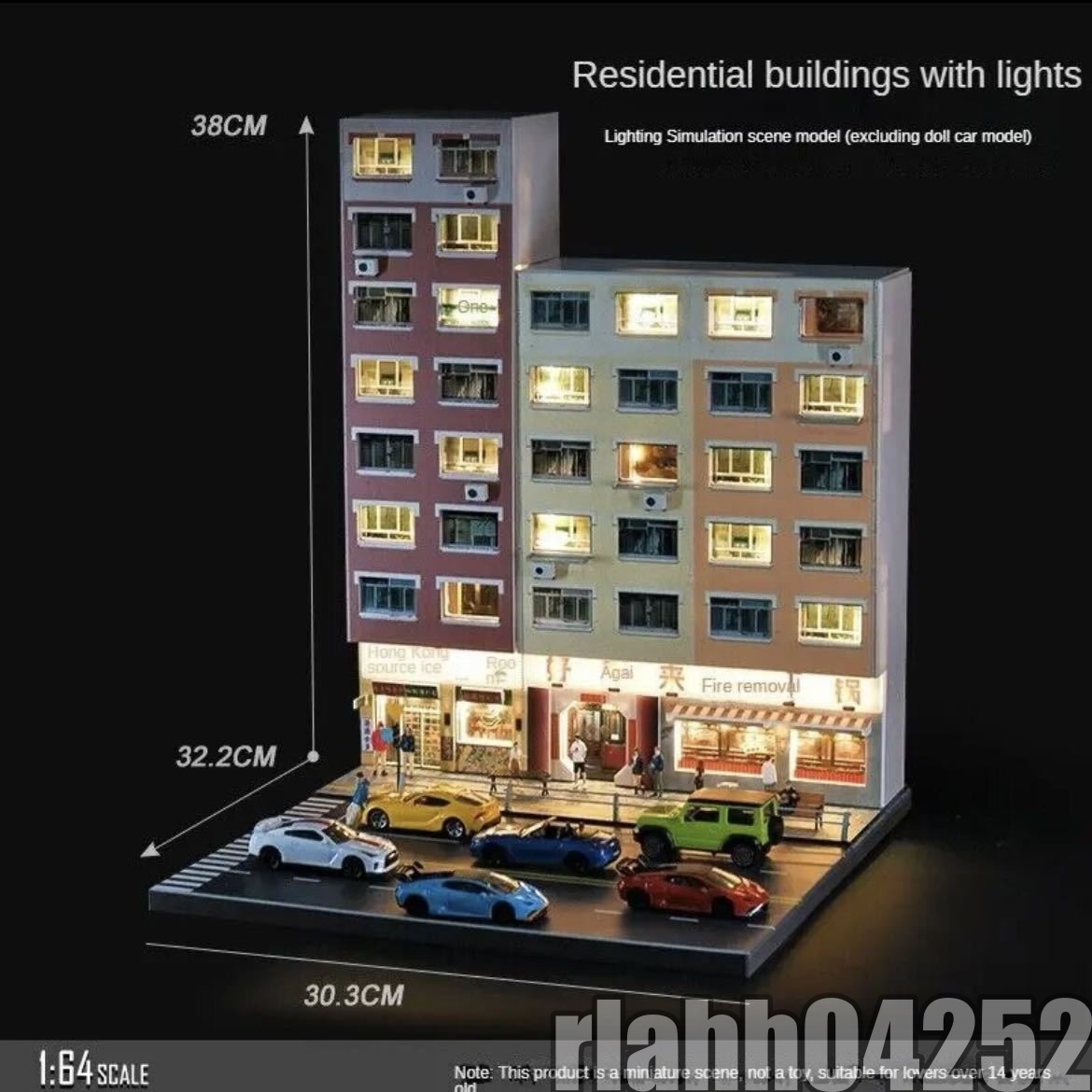特売★1/64スケール Dioramaカーガレージモデル、LED照明、シティストリートビュービルディングディスプレイシーンモデルコレクション_画像1