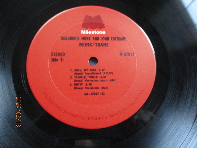 ２LP　US盤　　 Monk / Trane Thelonious ＆　Jone　Coltrane　モンク　＆　コルトレーン　　Milestone　M-47011　　試聴済_画像7
