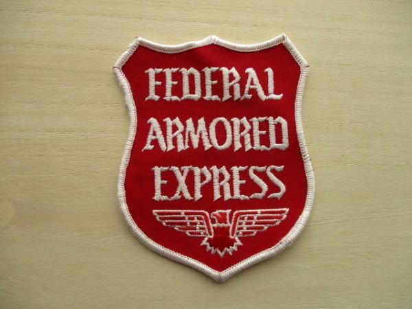 【送料無料】FEDERAL ARMORED EXPRESSパッチ刺繍ワッペン/ビンテージ アメリカ警備セキュリティpatchアーミー軍ファイヤーバードUSA米 M43_画像1