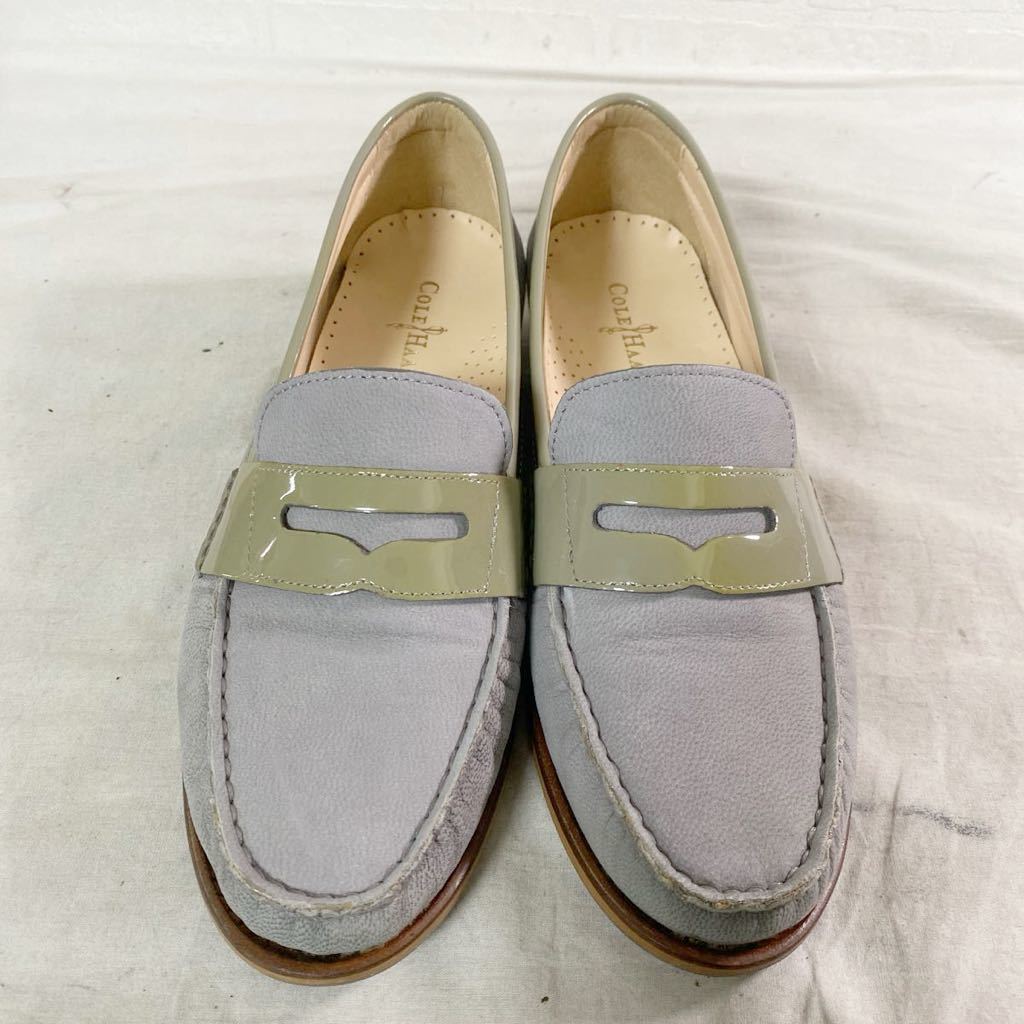 3827☆ COLE HAAN コールハーン シューズ 靴 ローファー コインローファー レディース 7 グレー 箱付き_画像6