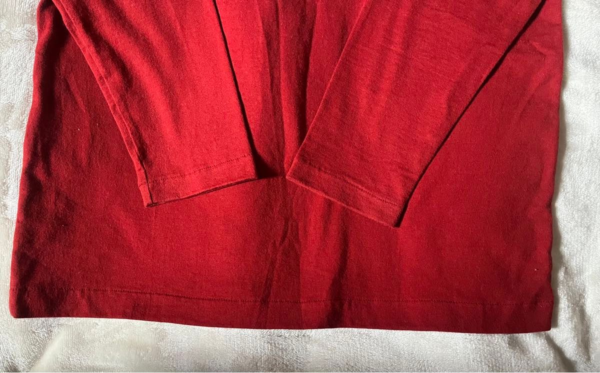 ピンクハウス　90年代前後ろロゴ・ワッペン入り長袖Ｔシャツ　赤/サイズL 美品ユーズド品