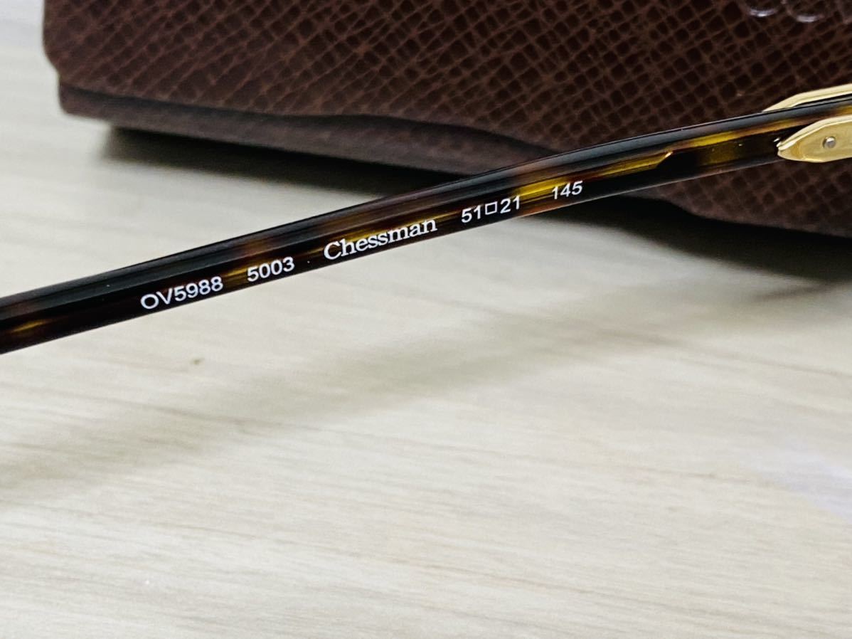 OLIVER PEOPLES オリバーピープルズ メガネフレーム★OV5988 5003★Chessman★ボストン ラウンド 鼈甲柄 ゴールド伊達眼鏡 未使用 美品 _画像6