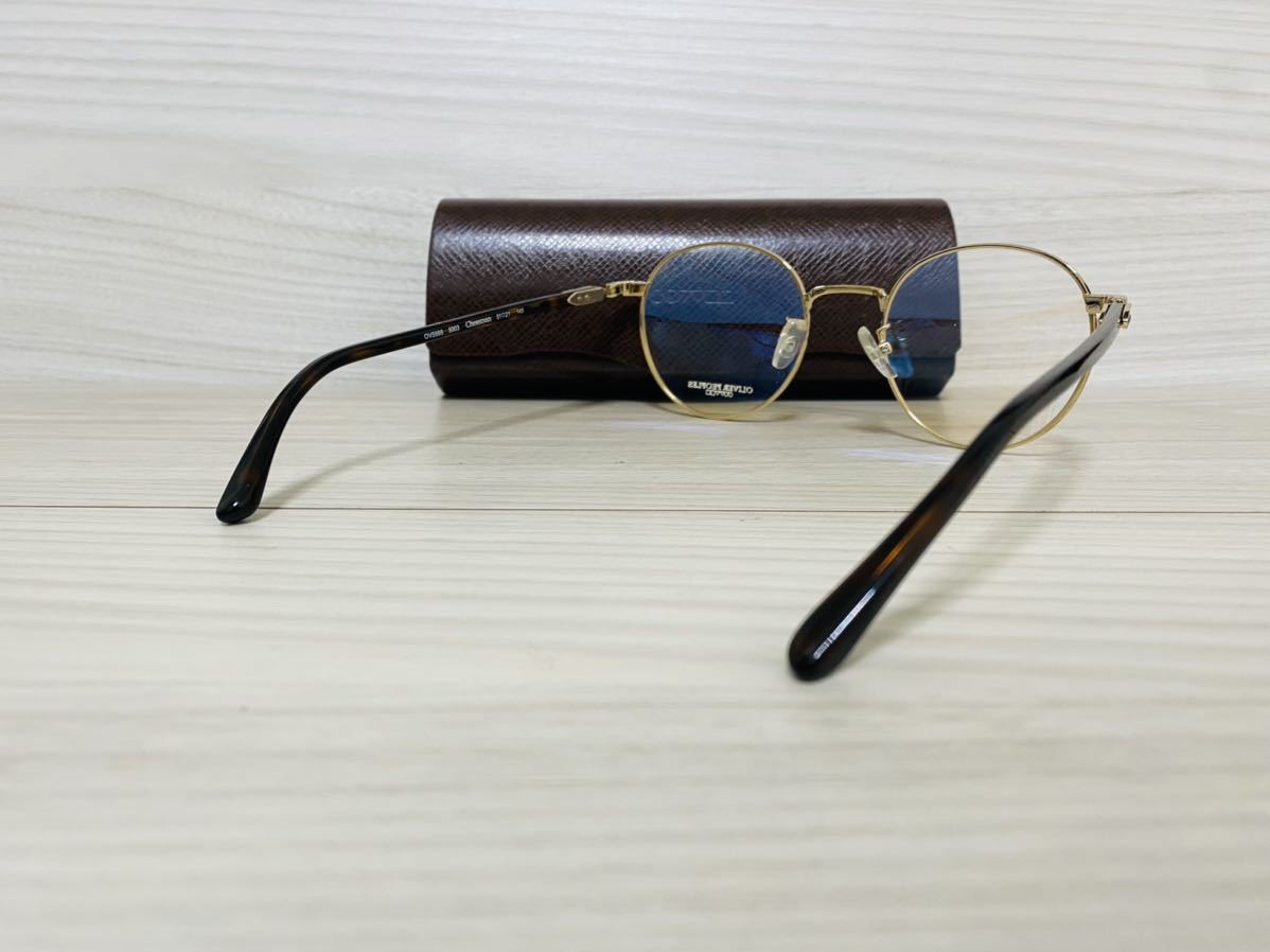 OLIVER PEOPLES オリバーピープルズ メガネフレーム★OV5988 5003★Chessman★ボストン ラウンド 鼈甲柄 ゴールド伊達眼鏡 未使用 美品 _画像5