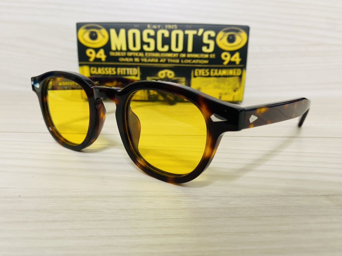 ★MOSCOT★モスコット★レムトッシュ★サングラス★LEMTOSH★伊達眼鏡 鼈甲柄 カラーレンズ ウェリントン ボストン 未使用 美品_画像2