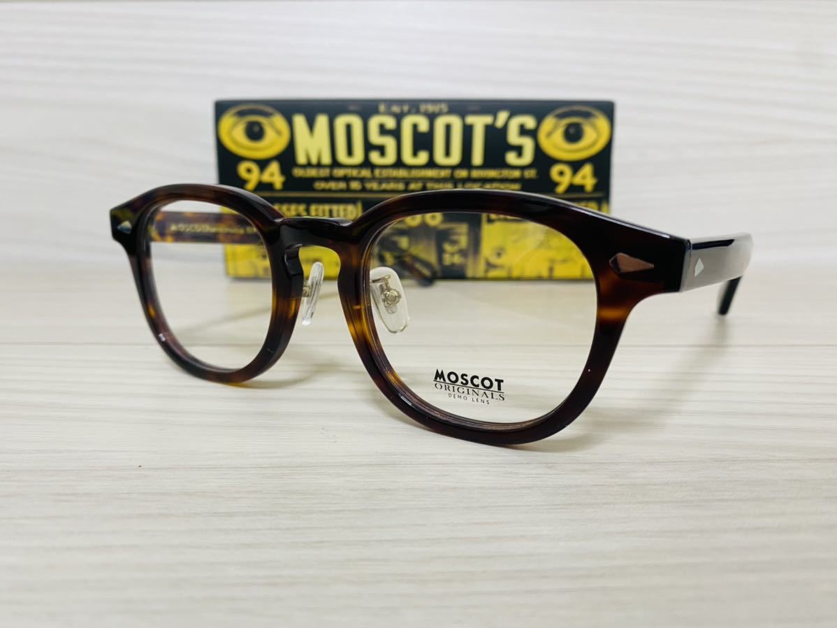 MOSCOT モスコット★レムトッシュ★ノーズパッド付きメガネフレーム★LEMTOSH★伊達眼鏡 鼈甲柄 ウェリントン ボストン 未使用 美品_画像2