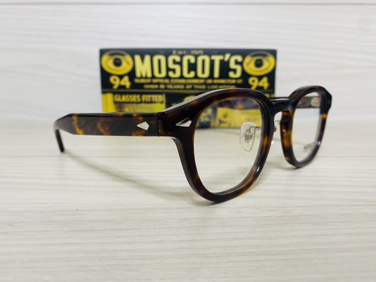 MOSCOT モスコット★レムトッシュ★ノーズパッド付きメガネフレーム★LEMTOSH★伊達眼鏡 鼈甲柄 ウェリントン ボストン 未使用 美品_画像3