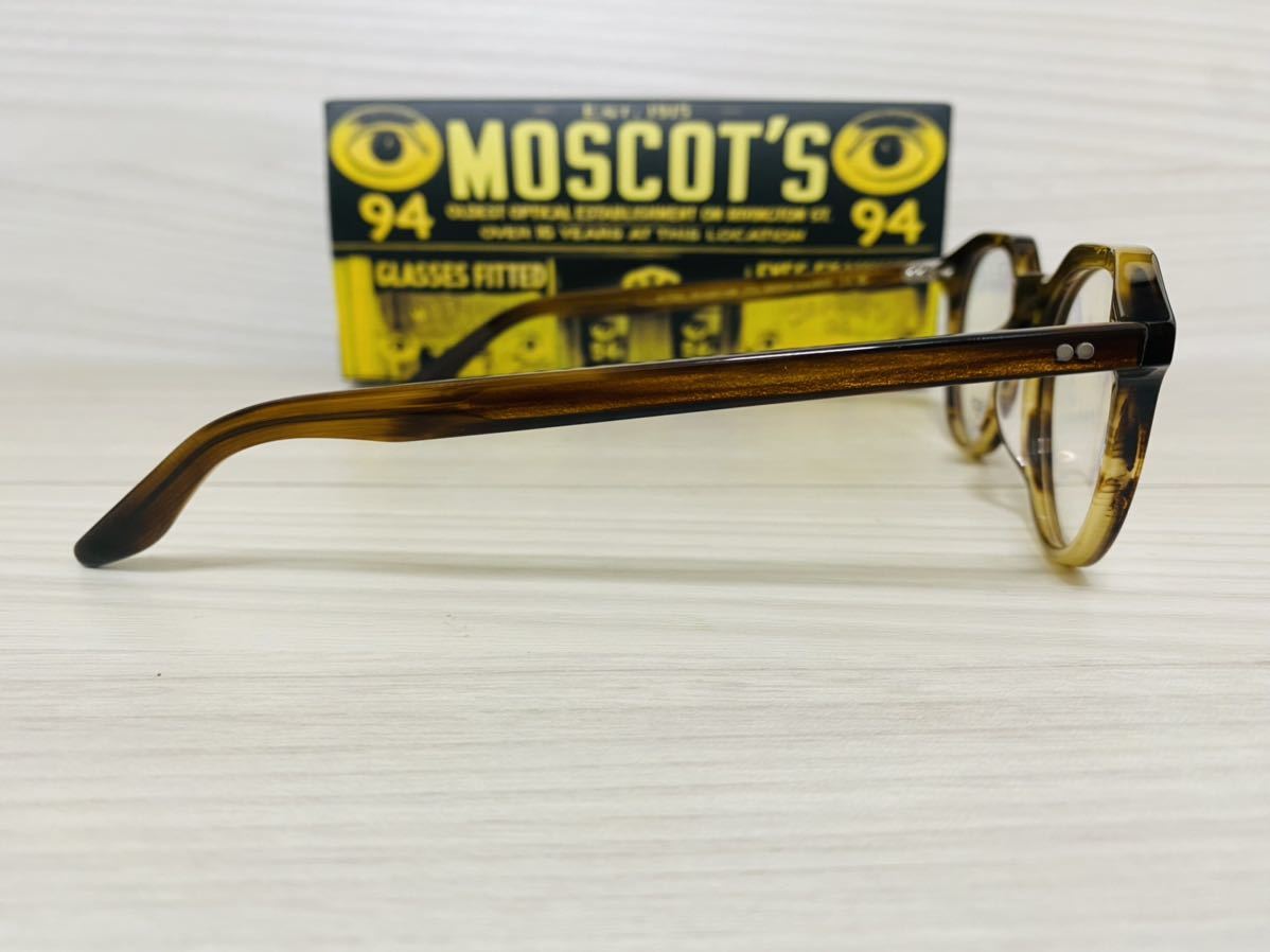 MOSCOT モスコット★メガネフレーム★KITZEL★伊達眼鏡 ボストン ブラウン バンブー 未使用 美品_画像4