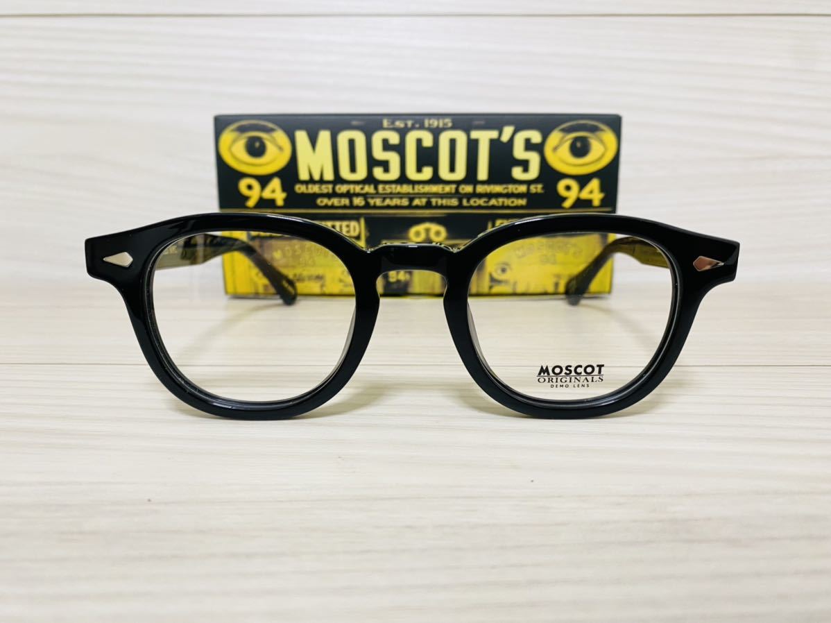 ★MOSCOT★モスコット★レムトッシュ★メガネフレーム★LEMTOSH★伊達眼鏡 黒縁 定番カラー ボストン 未使用 美品_画像1