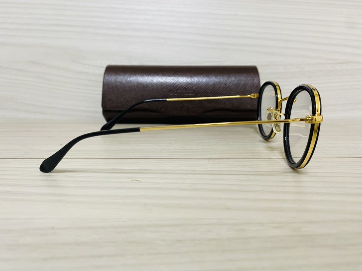 OLIVER PEOPLES オリバーピープルズ 眼鏡フレーム OV1139 1280★ブラック ゴールド ラウンド 未使用 美品_画像4