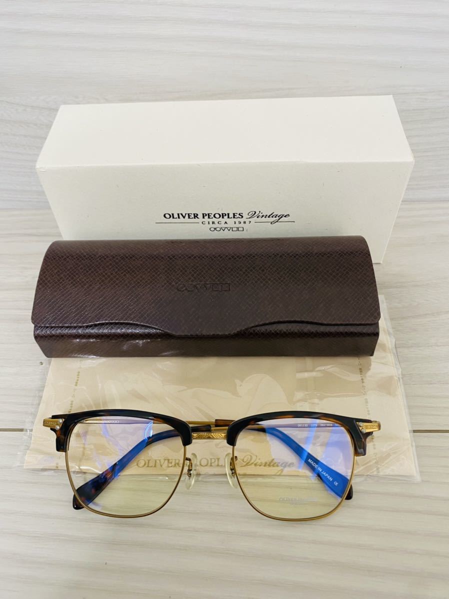 OLIVER PEOPLES オリバーピープルズ 眼鏡フレーム OV1132 1279★362-HRN★ボストンサーモントタイプ 鼈甲柄 ゴールド 未使用 美品_画像9