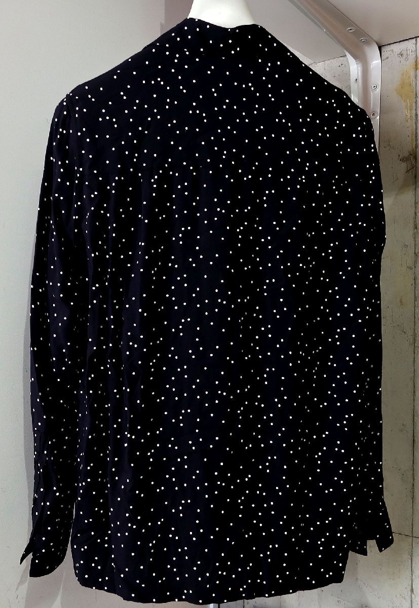 美品 サンローラン パリ メンズ XS ブラック ブラウス ドレスシャツ サンローランパリ ポルカドット ドット柄 シャツ XS_画像5