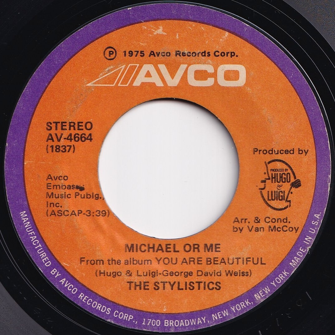 Stylistics You Are Beautiful / Michael Or Me Avco US AV-4664 206022 SOUL ソウル レコード 7インチ 45_画像2