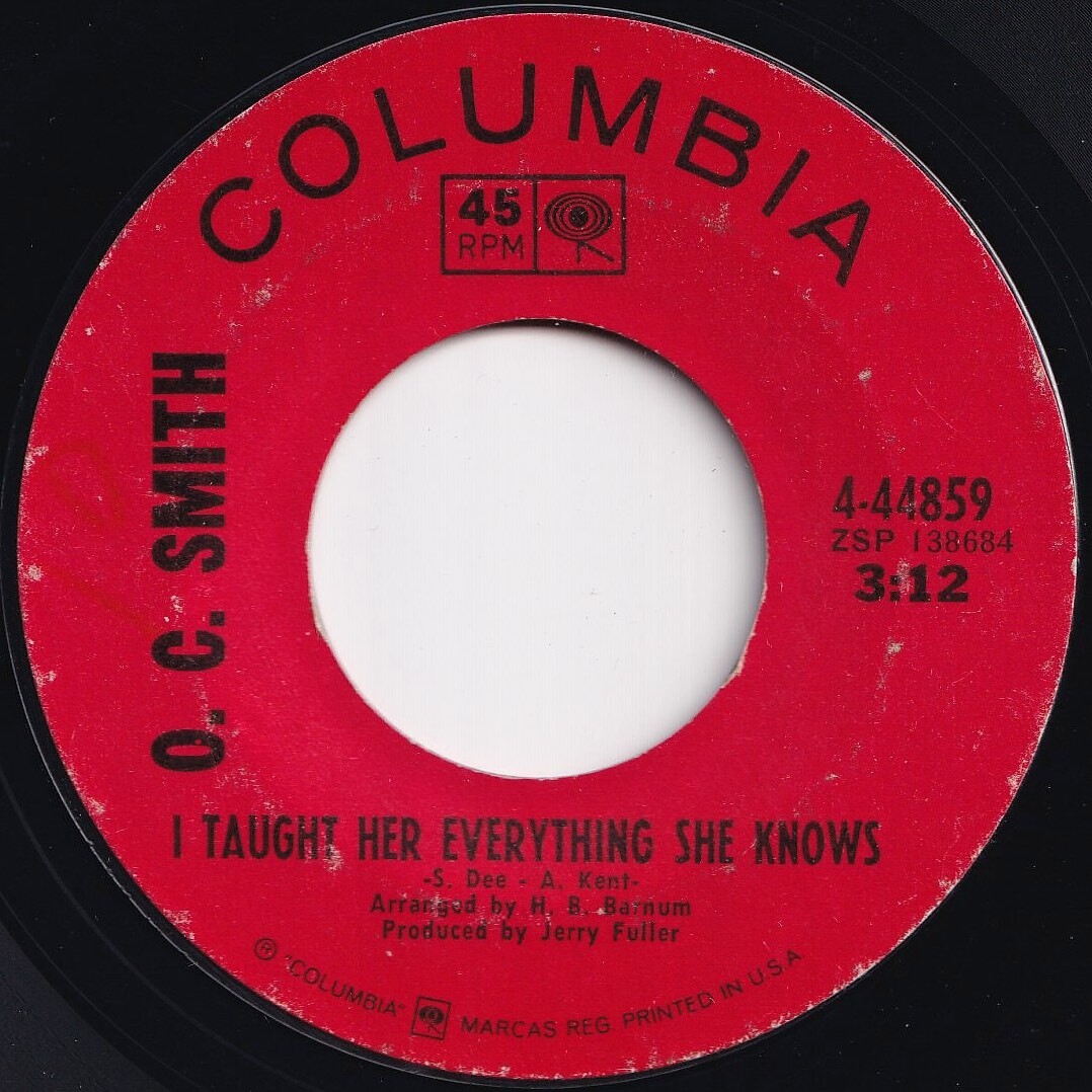 O. C. Smith Friend, Lover, Woman, Wife / I Taught Her Everything She Knows Columbia US 4-44859 205954 ソウル レコード 7インチ 45_画像2
