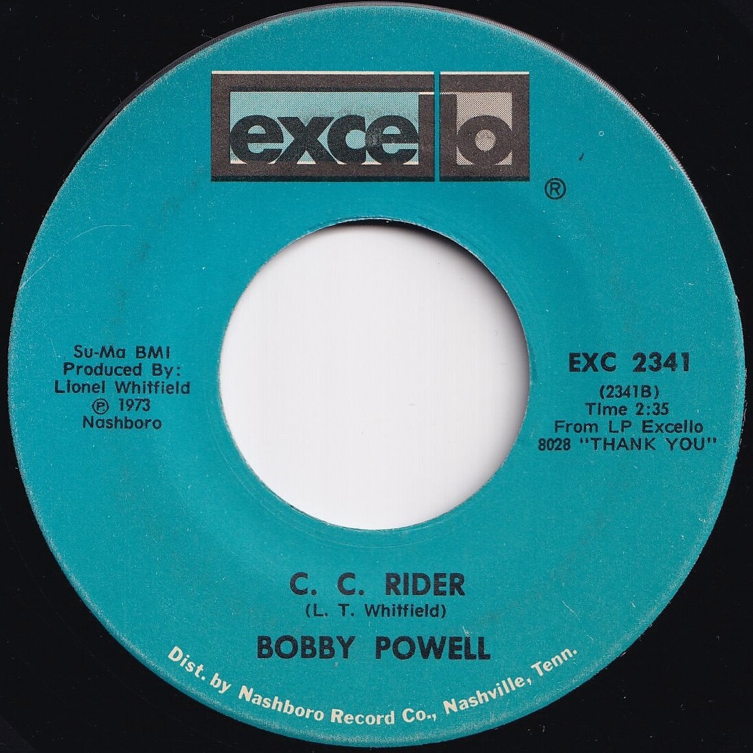 Bobby Powell Thank You / C. C. Rider Excello US EXC 2341 206005 SOUL ソウル レコード 7インチ 45_画像2