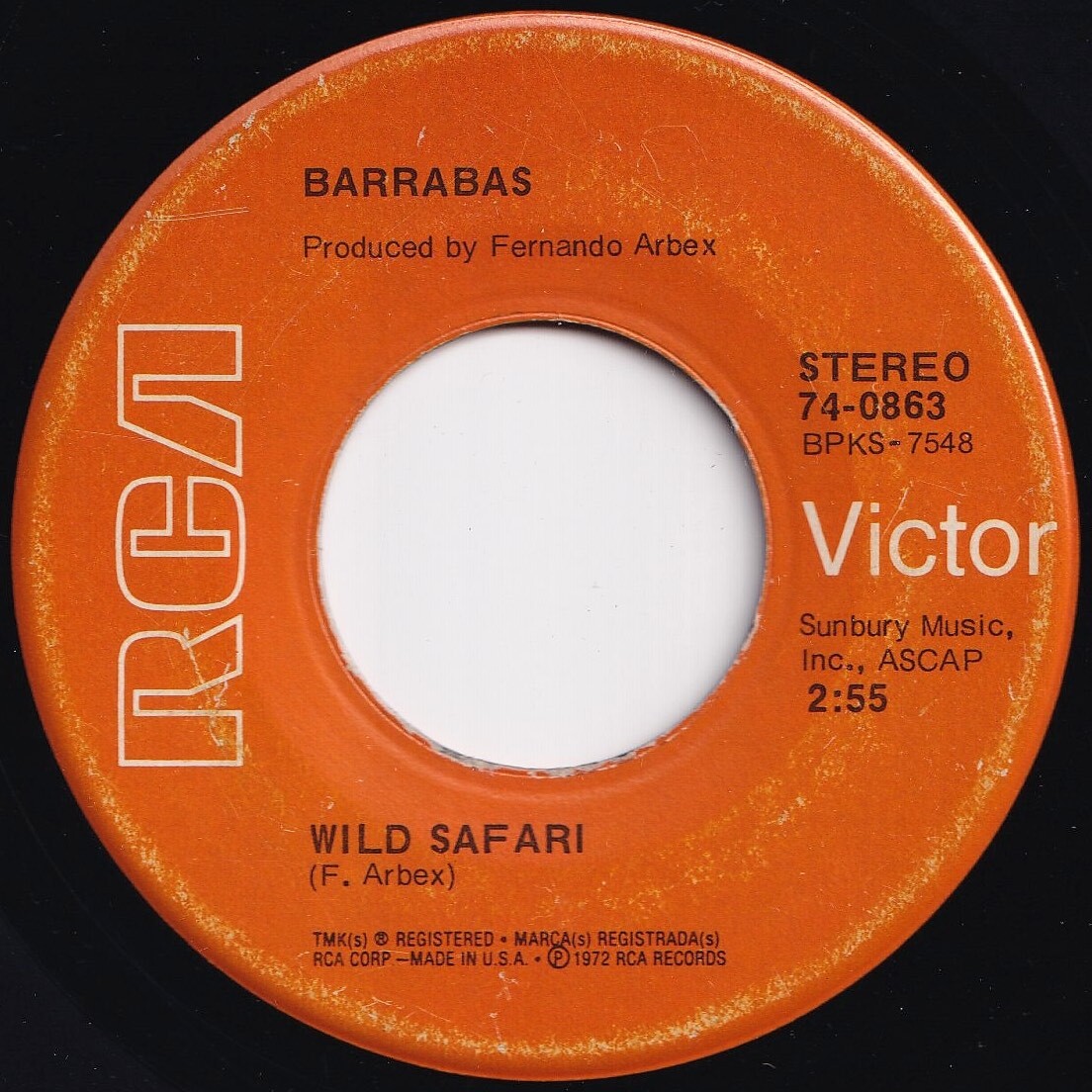 Barrabas Wild Safari / Woman RCA Victor US 74-0863 205963 ROCK POP ロック ポップ レコード 7インチ 45_画像1