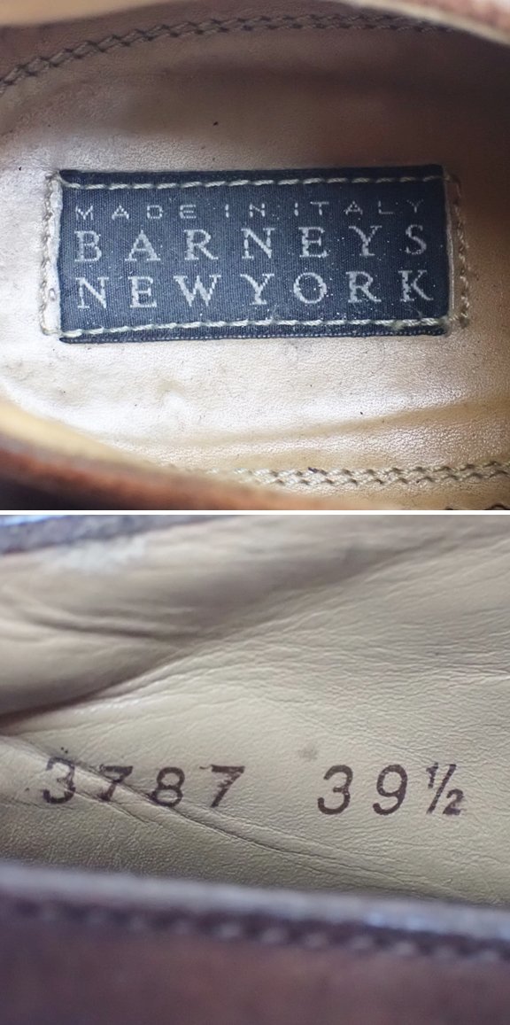 ★BARNEYS NEW YORK/バーニーズニューヨーク チャッカブーツ 39.5/メンズ25cm相当/ブラウン/レザー/シューズ/革靴/紳士靴&1766700165の画像6