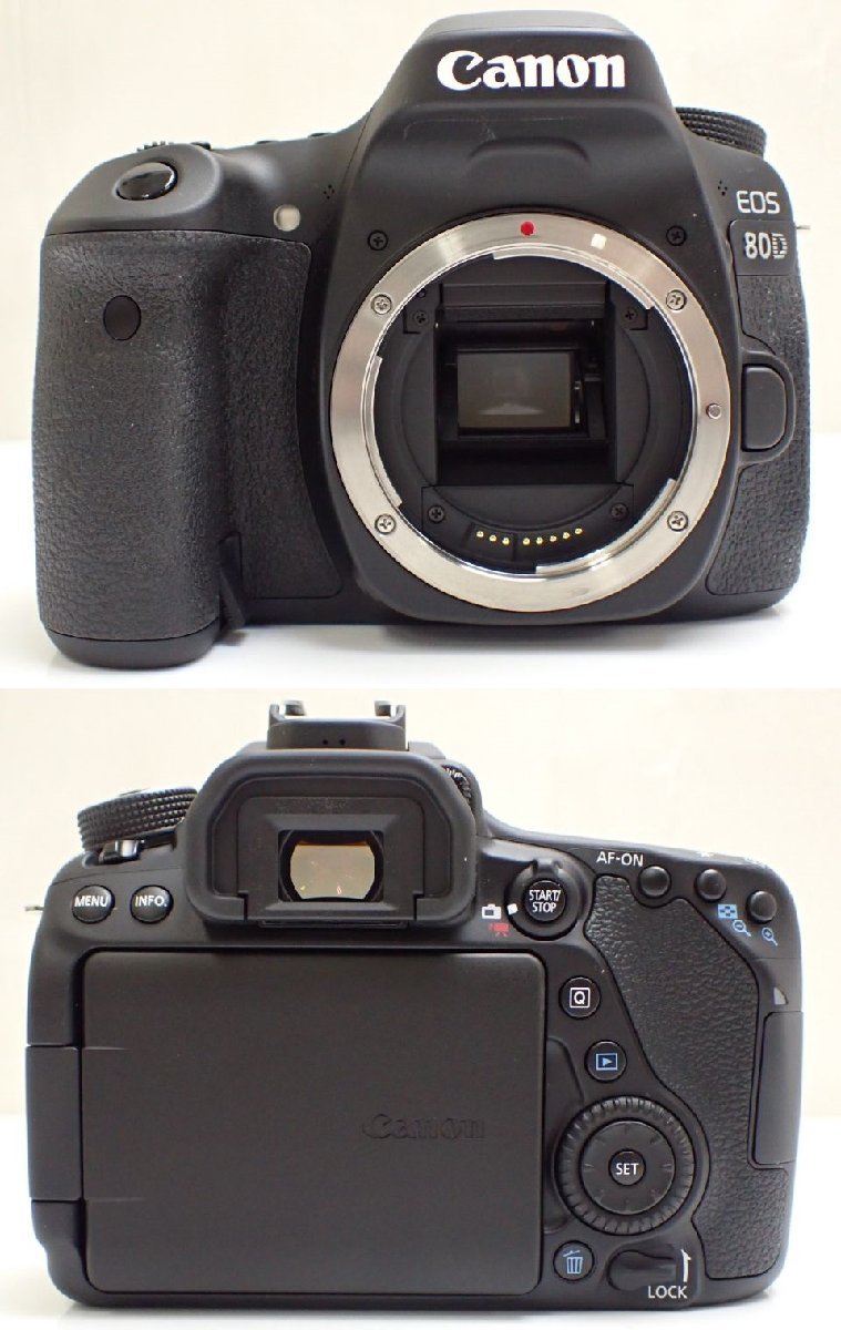 □Canon/キャノン EOS 80D デジタル一眼カメラ ボディ + 交換レンズ EF-S24mm F2.8 STM/約2420万画素/DCカプラー他付属&1223100176