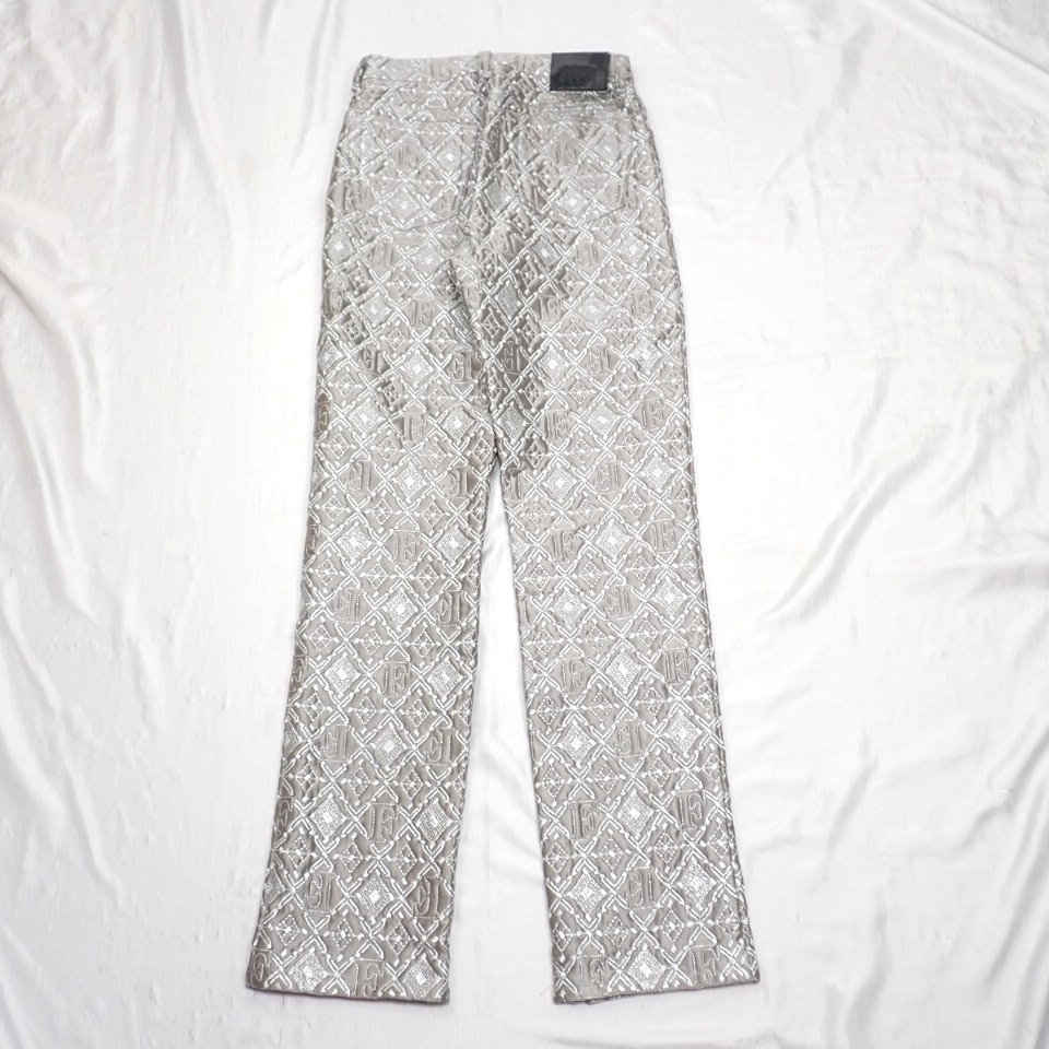 *GIANFRANCO FERRE/ Gianfranco Ferre pants 42/ lady's M corresponding / gray / total embroidery / silk . wool / button fly &0769800051