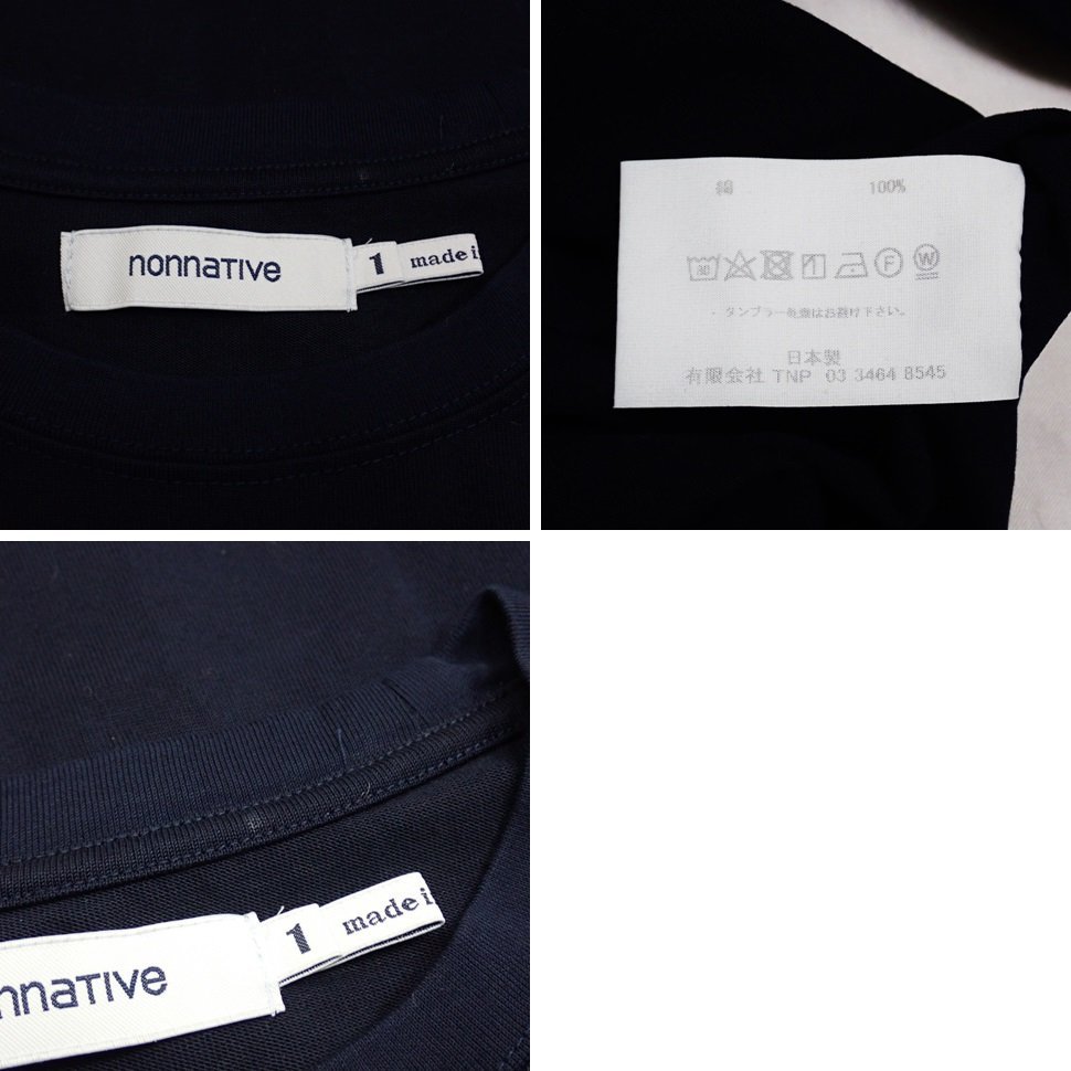 ★nonnative/ノンネイティブ 長袖Tシャツ 1/メンズM相当/ネイビー/無地/コットン100%/ロンT&1961400220_画像4