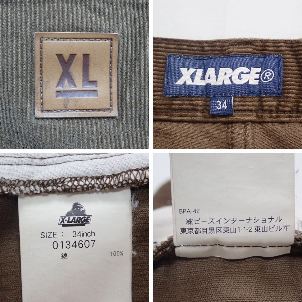 ★XLARGE/エクストララージ コーデュロイパンツ W34/メンズL相当/ブラウン/コットン100%&1947000141_画像6