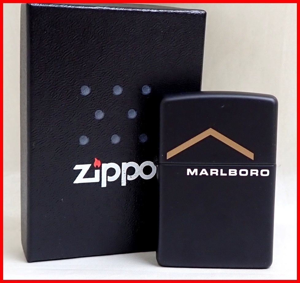 ☆1円未着火品Zippo/ジッポーMarlboro/マルボロブラックマットオイル