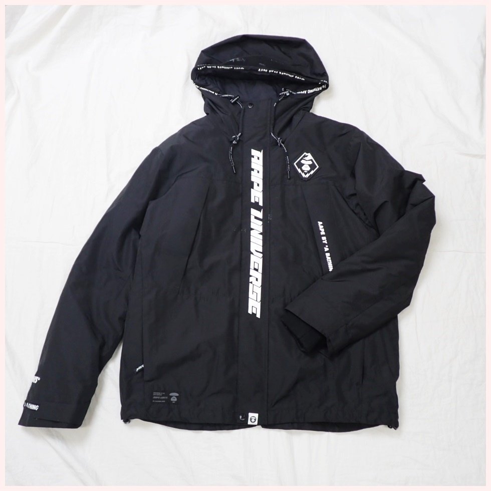 ★A BATHING APE/アベイシングエイプ 中綿ライナー付き フーデッドジャケット メンズXL/ブラック/タグ付き&1801900064_画像1