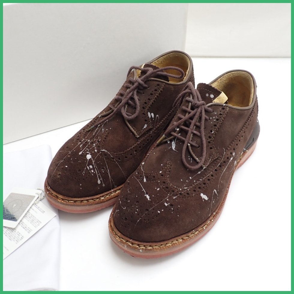 ★visvim/ビズビム PATRICIAN MOMA-FOLK スニーカー US8/メンズ26cm相当/ダークブラウン/スエード/ペンキ加工/付属品あり&1248701499_画像1