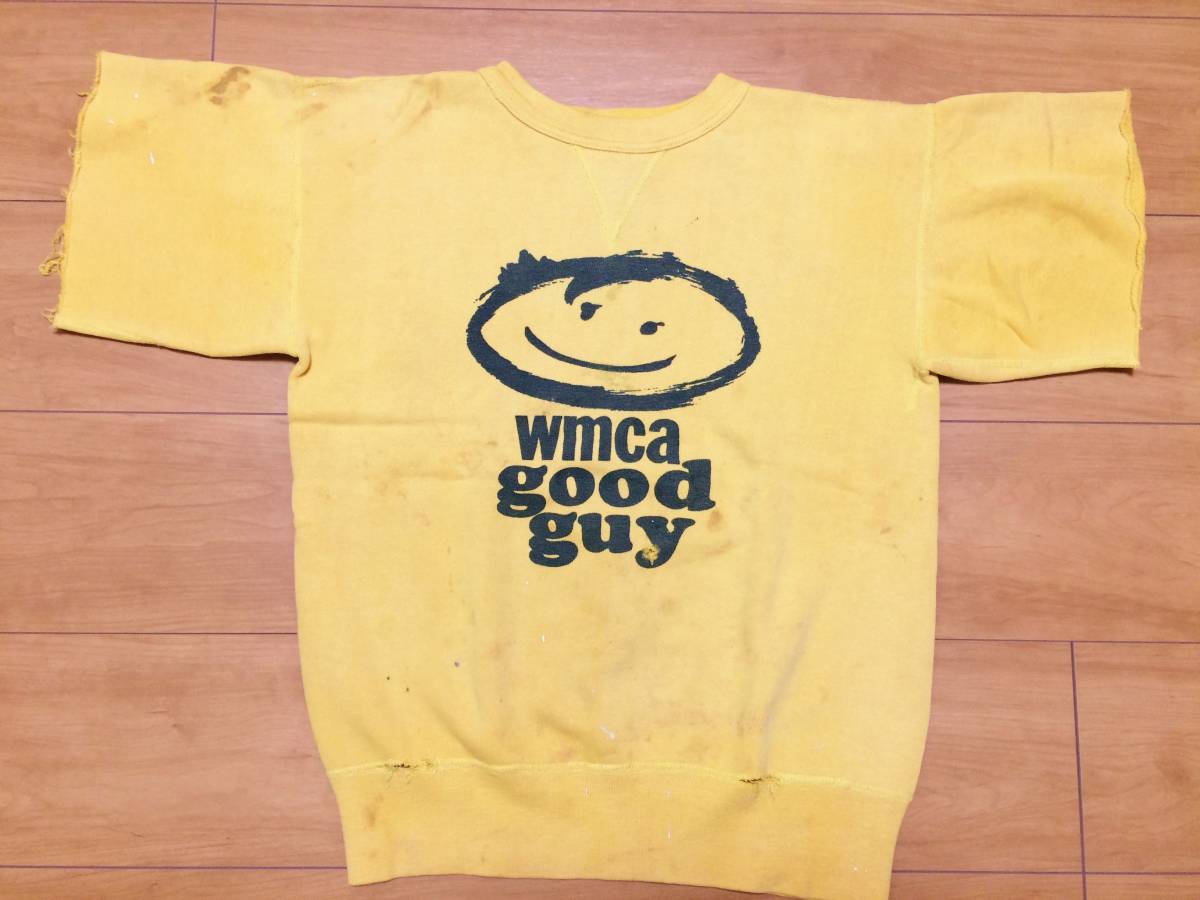 70's "Wmca good guy" smileスウェットシャツ USA製 ビンテージ品_画像1