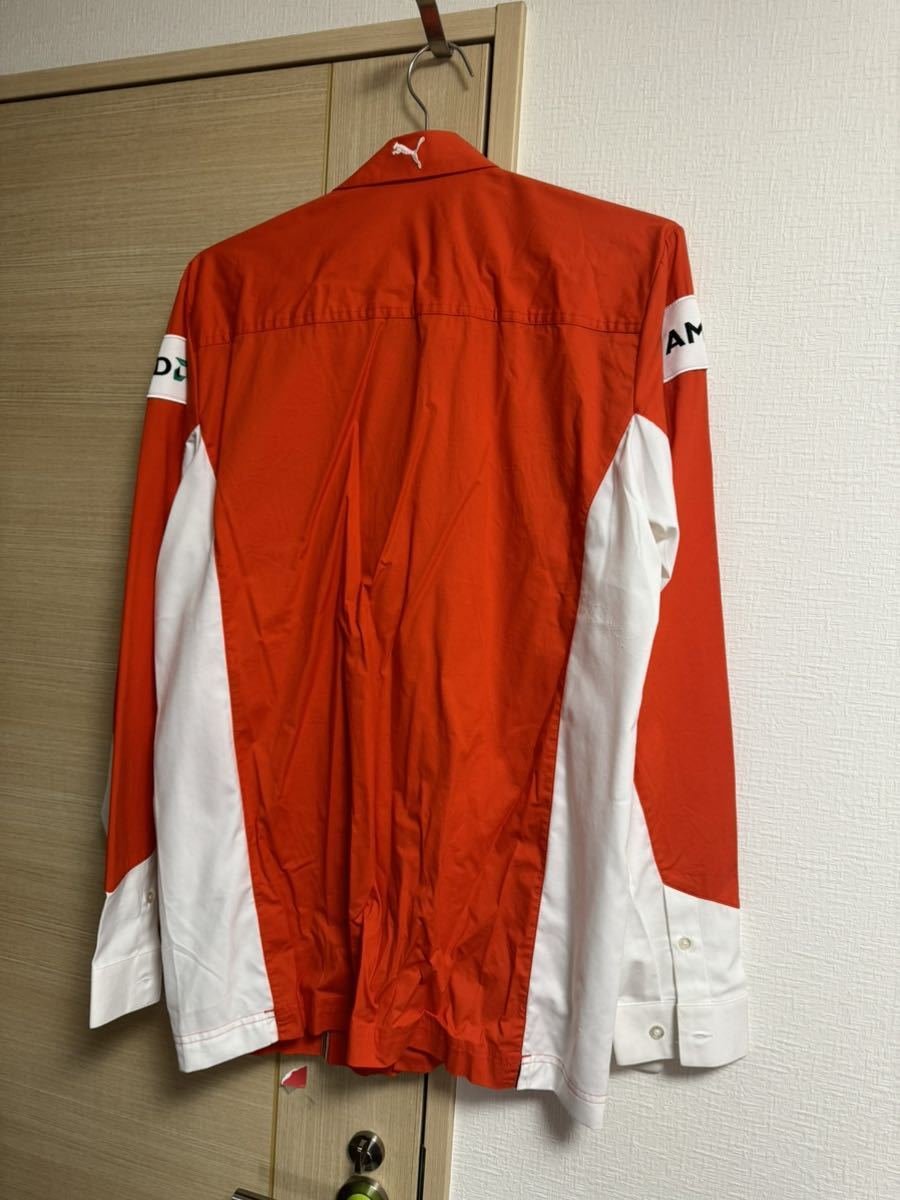 プーマ F1 スクーデリアフェラーリ 長袖ピットシャツ サイズ:M(USサイズ) ルクレール サインツ ハミルトンFerrari _画像6