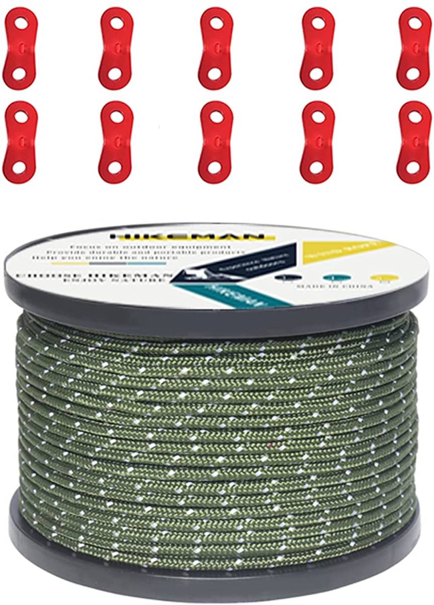 HIKEMAN tent rope pala code gai rope tarp for reflection material entering withstand load 194kg camp supplies parts 50m 3mm 103 6 color from selection 